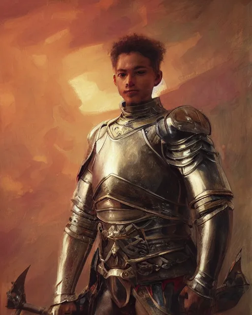 Image similar to a strong and handsome knight, oil painting, by Edgar Maxence and Ross Tran and Michael Whelan and greg rutkowski
