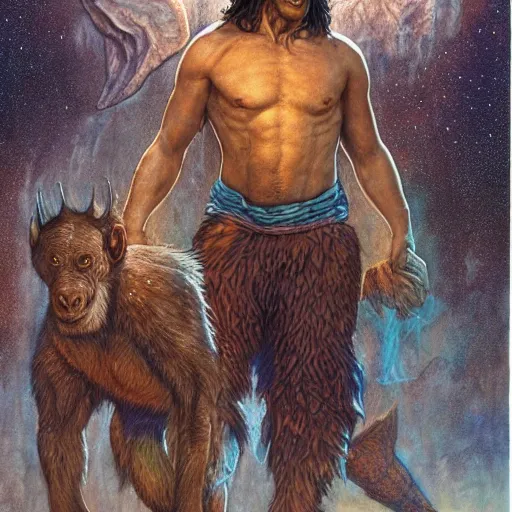 Image similar to huge mucsular feral man Beorn the shapeshifter by Mark Brooks, Donato Giancola, Victor Nizovtsev, Scarlett Hooft, Graafland, Chris Moore