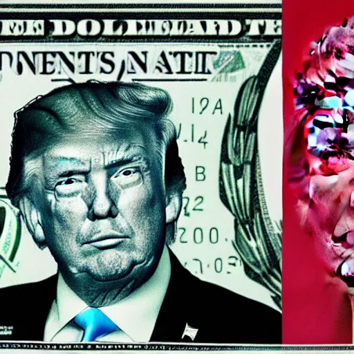 Image similar to donald trump, on the new dollar bill