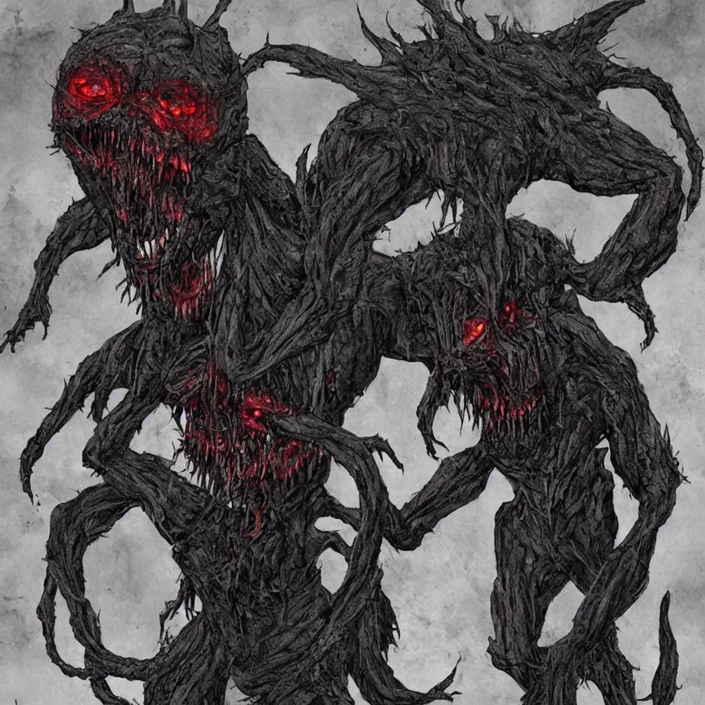 Image similar to Horrifying creature, dark, demonic