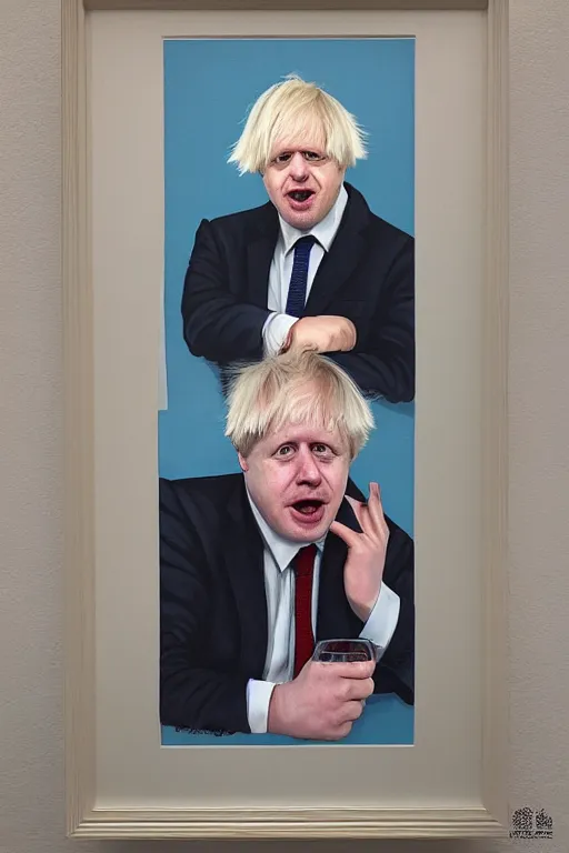 Prompt: extremely derpy looking boris johnson portrait, created by Martine Johanna