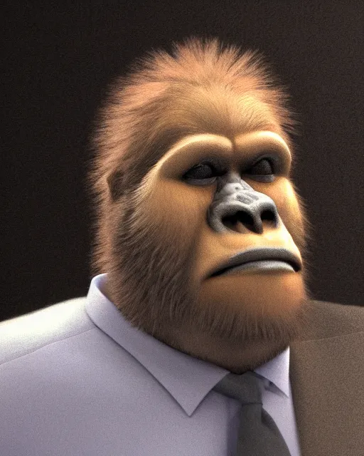 Prompt: A Sasquatch news Reporter, Studio Lighting, photorealistic