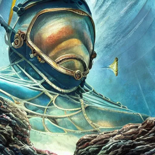 Image similar to 2 0, 0 0 0 leagues under the sea, artstation hall of fame gallery, editors choice, # 1 digital painting of all time, most beautiful image ever created, emotionally evocative, greatest art ever made, lifetime achievement magnum opus masterpiece, the most amazing breathtaking image with the deepest message ever painted, a thing of beauty beyond imagination or words