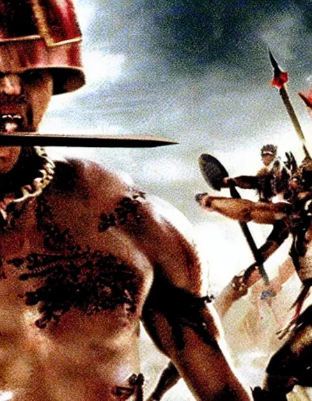 Image similar to epic battle screen, film still from the movie'3 0 0'( 2 0 0 6 )