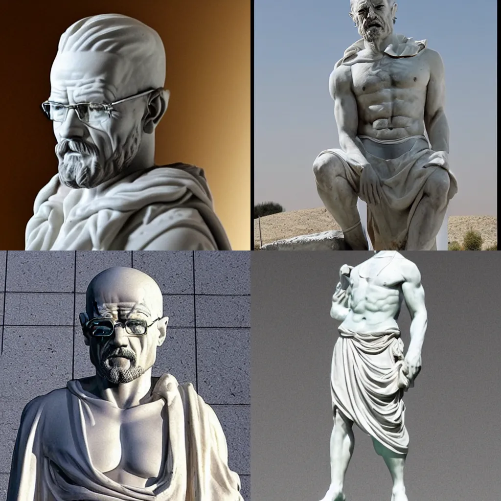 Prompt: Greek statue of Walter White