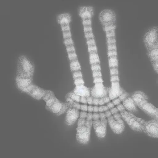 Prompt: x - ray of a 6 fingered hand