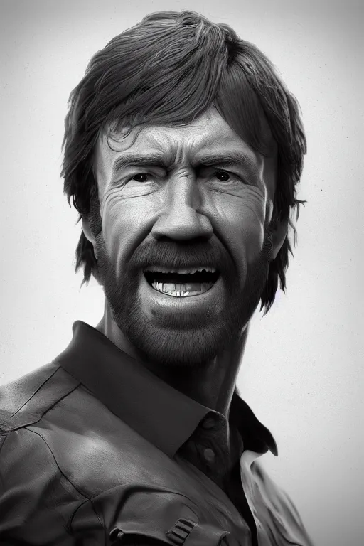 Image similar to Chuck Norris, concept art, artstation, octane, 3D render