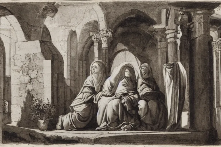 Image similar to the three marys at the sepulchre, giovanni battista gaulli