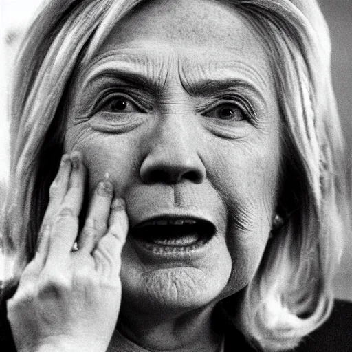 Prompt: crying person that looks like hillary clinto