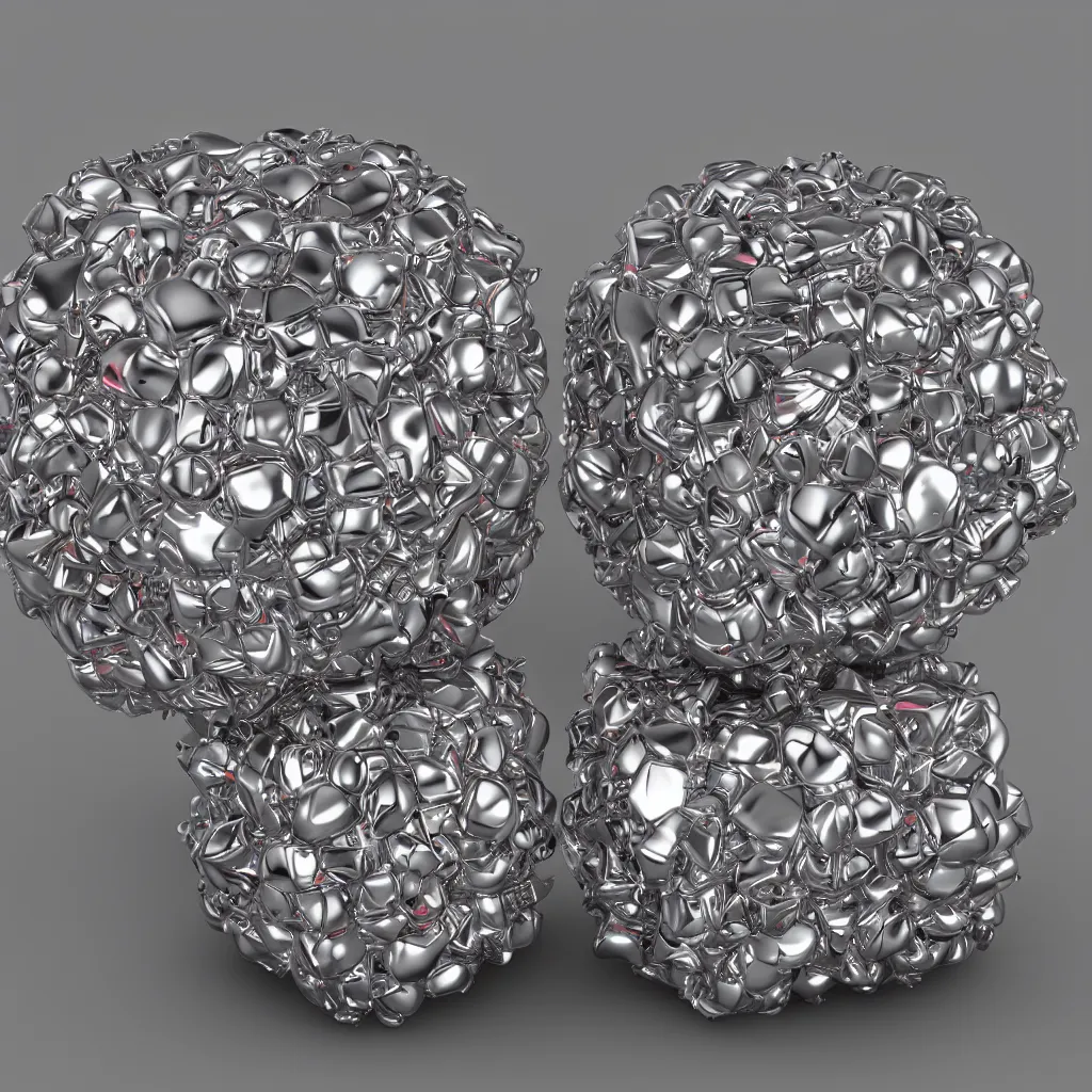 Image similar to chrome spheres on chromatic cube by ayami kojima and John Jude Palencar, glossy finish, CG society