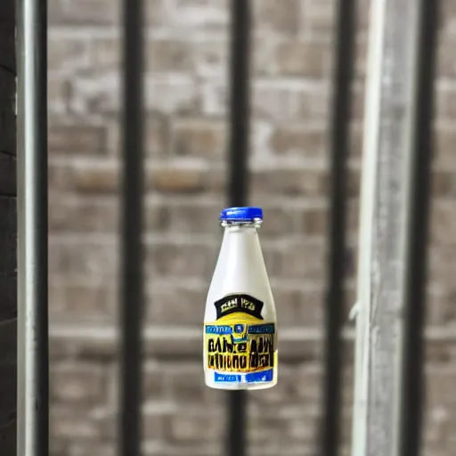 Image similar to bottle of milk inside a jail