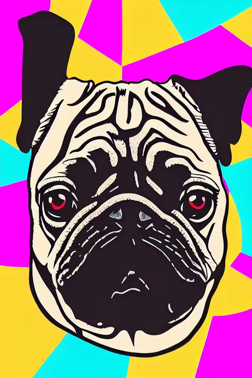 Image similar to Portrait of a pug as the pope, sticker, colorful, illustration, highly detailed, simple, smooth and clean vector curves, no jagged lines, vector art, smooth