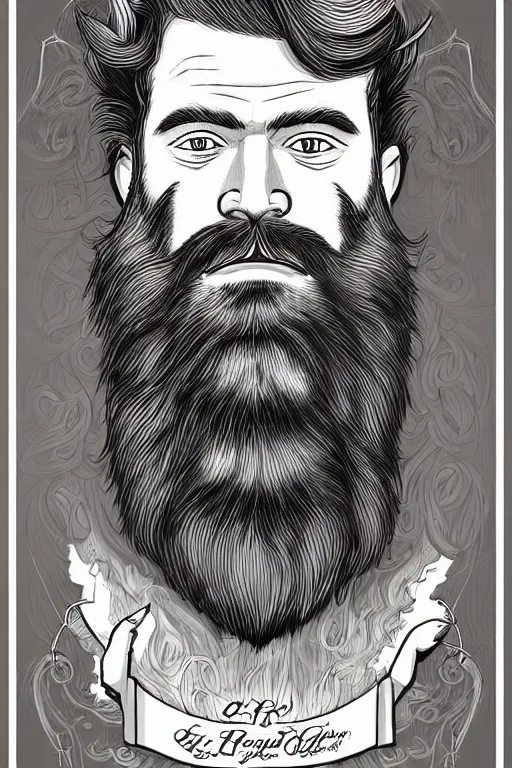 Image similar to an illustration of a portrait of a respectable dignified 3 0 ish pentecostal preacher with kind eyes and red beard and hair in the style of art - deco artwork art by kyle ferrin and loish!, digital art, highly detailed, intricate, sharp focus, trending on artstation hq, deviantart, 4 k uhd image