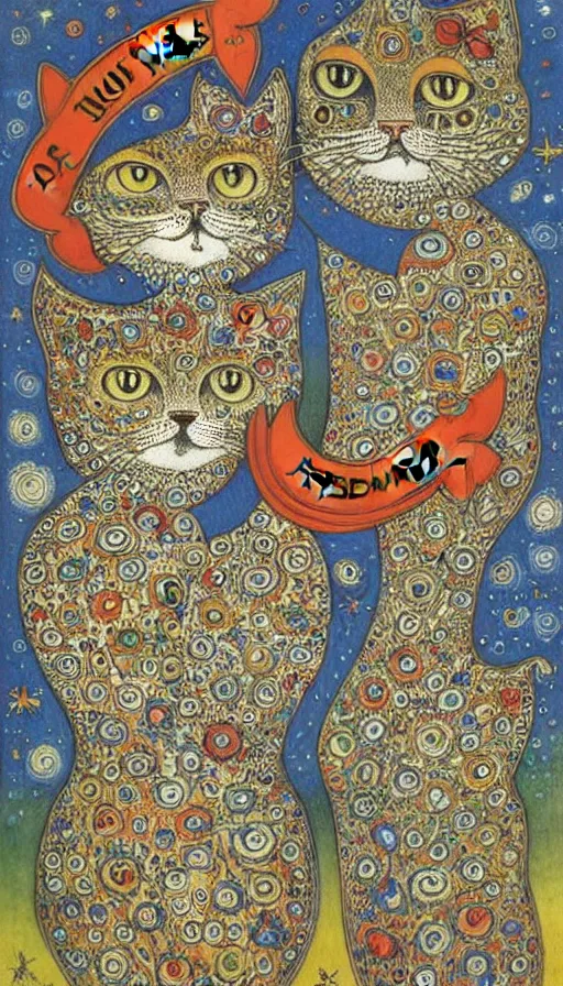 Image similar to the two complementary forces that make up all aspects and phenomena of life, by Louis Wain