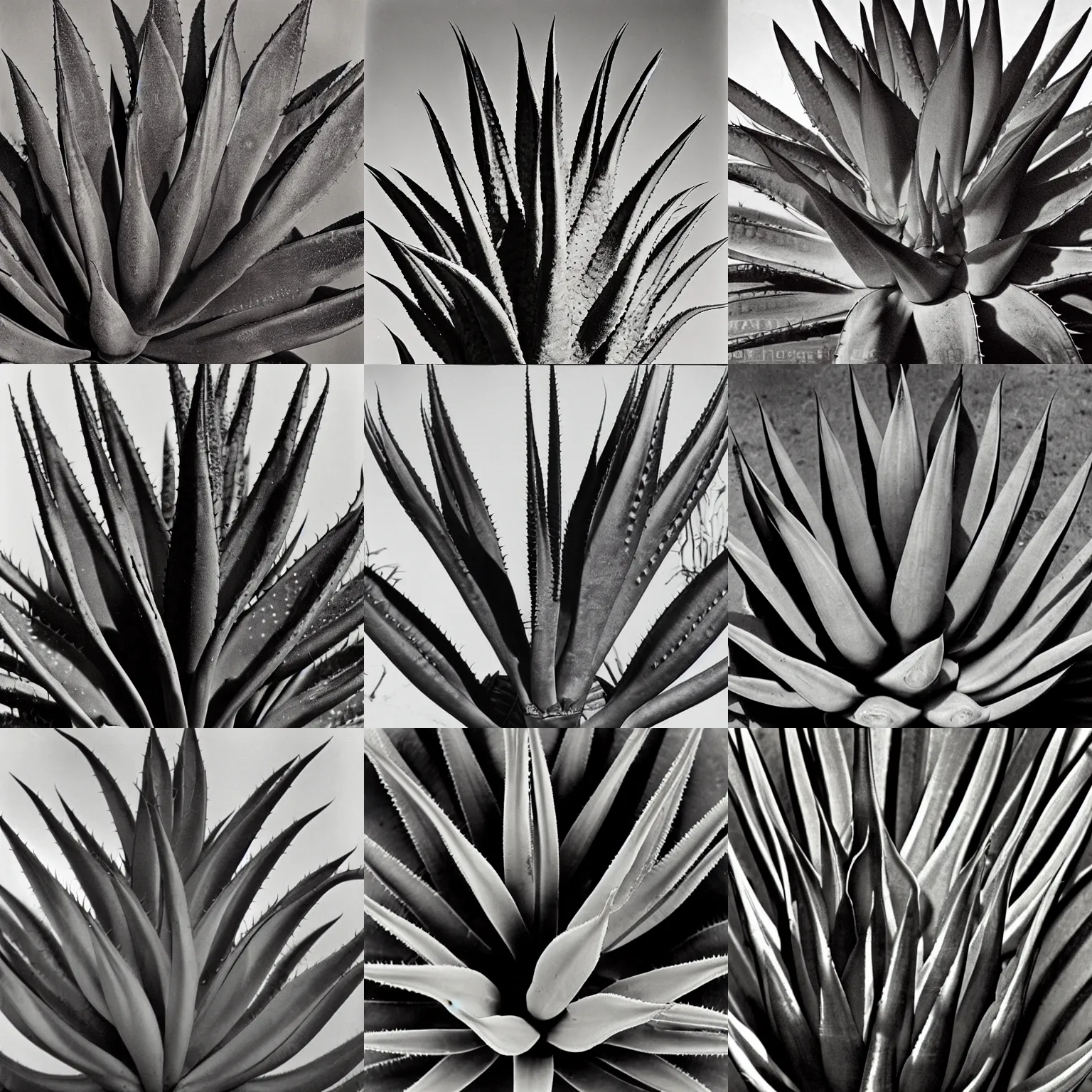 Prompt: a photograph by Edward Weston of a cape aloe