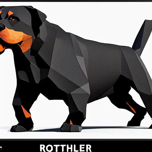 Prompt: rottweiler 3 d low poly art