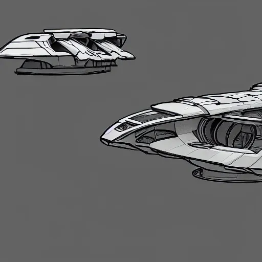 Prompt: intergalactic spaceship, cartoon, unreal engine, artstation, concept art, in the style of Bill Waterson,