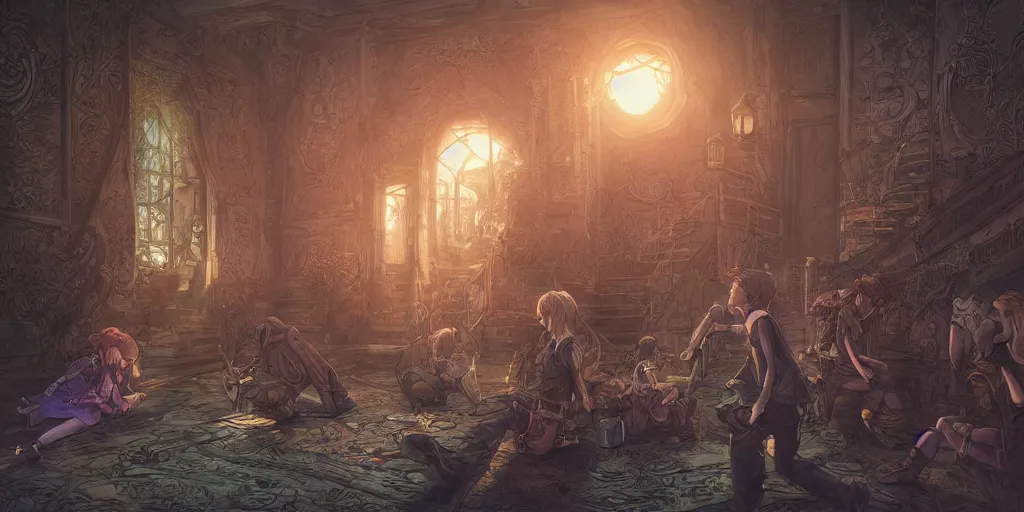 Image similar to it came as a joyous daybreak to end the long night of their captivity. ultrafine highly detailed colorful illustration, intricate linework, sharp focus, octopath traveler, final fantasy, unreal engine highly rendered, global illumination, radiant light, intricate environment