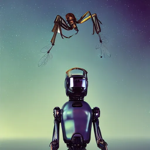 Prompt: Space insect android, high qualit, high resolution, 8k, trending on Artstation, surreal