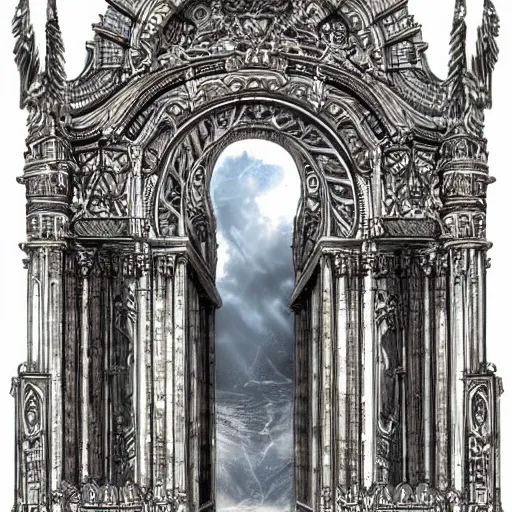 Image similar to a celestial gate. hyper detailed.