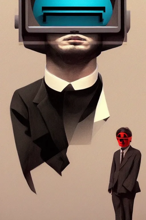 Image similar to satoshi nakamoto wearing oculus and bitcoin over his head edward hopper and james gilleard, zdzislaw beksisnski, higly detailed