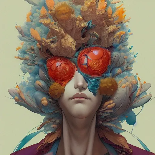 Image similar to prompt : wierd character portrait soft light painted by james jean and katsuhiro otomo and erik jones, inspired by evangeleon anime, smooth face feature, intricate oil painting, high detail illustration, sharp high detail, manga and anime 1 9 9 9