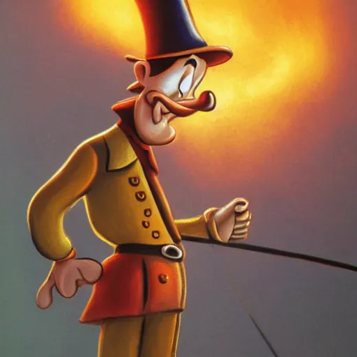 Prompt: Pinocchio on fire