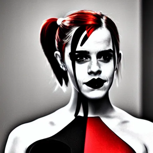 Prompt: Emma Watson as Harley Quinn