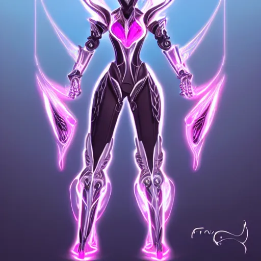 Image similar to highly detailed exquisite fanart, of a beautiful female warframe, but as an anthropomorphic robot dragon, making an elegant pose, shining reflective off-white plated armor, bright Fuchsia skin, sharp claws, full body shot, epic cinematic shot, realistic, professional digital art, high end digital art, DeviantArt, artstation, Furaffinity, 8k HD render, epic lighting, depth of field