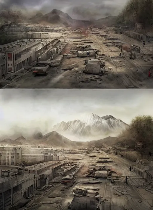 Image similar to apocalypse in north korea in realistic style