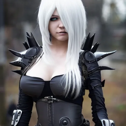 Image similar to a 2 from nier : automata in kiev, ukraine