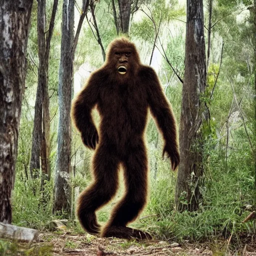 Image similar to National Geographic photo of Sasquatch in the Australian bush