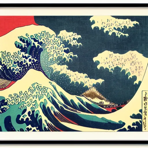 Prompt: hurricane by hokusai