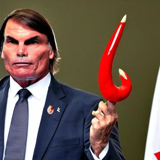 Prompt: Bolsonaro with long Horns