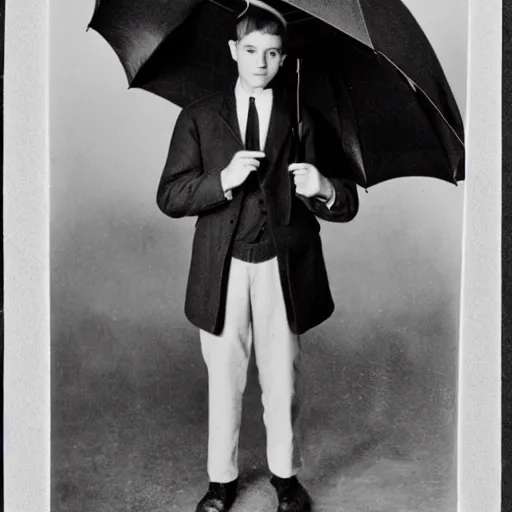 Image similar to young man holding an umbrella, photo