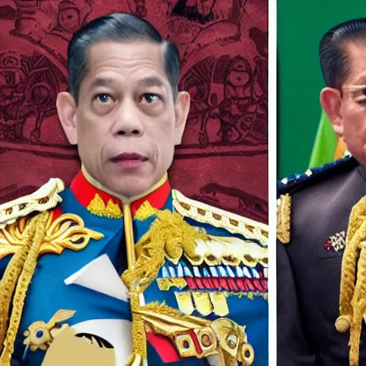 Image similar to King Vajiralongkorn as a Marvel villain