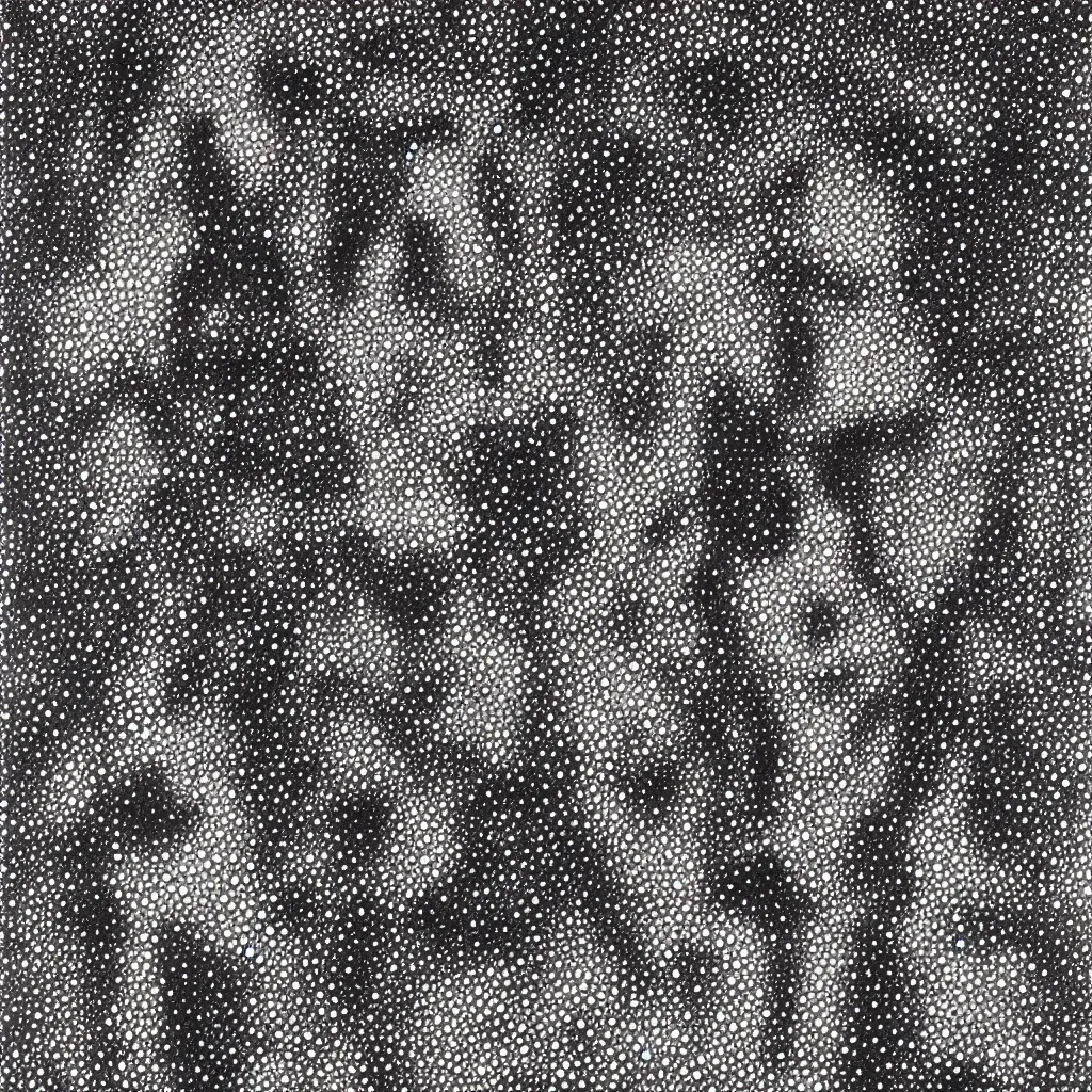 Image similar to face made out of planet, faceless people dark, dots, drip, stipple, pointillism, technical, abstract, minimal, style of francis bacon, asymmetry, pulled apart, cloak, hooded figure