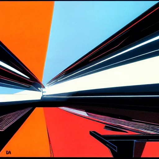 Image similar to Tron by syd mead