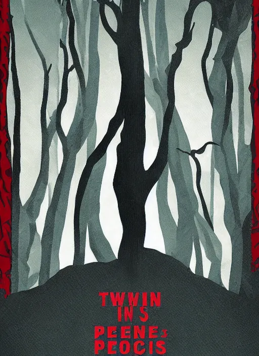 Image similar to twin peaks movie poster art by oliver barrett