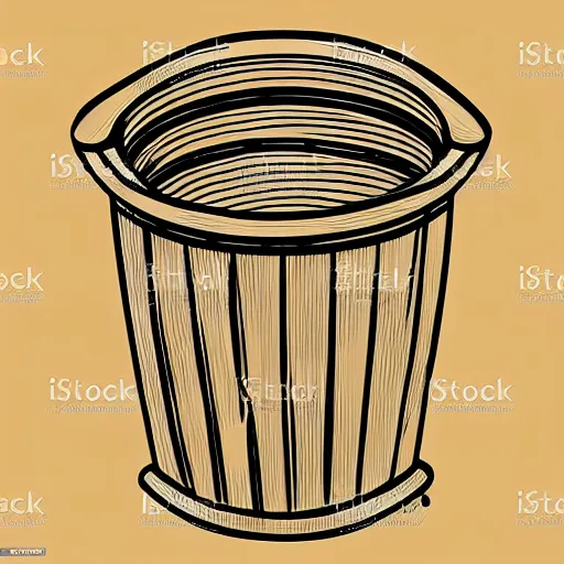 Prompt: portrait of a bottle of whiskey in a waste basket, vector art, line art, engraving illustration