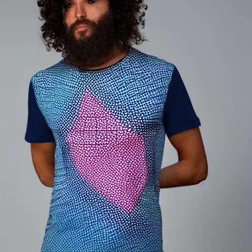 Image similar to a t shirt with a voronoi design