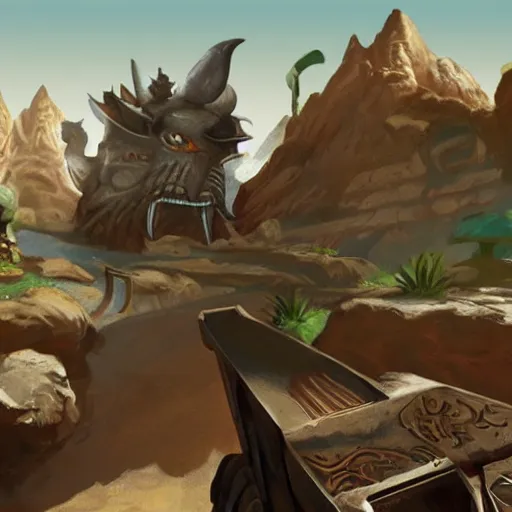 Image similar to concept art serious sam in zelda