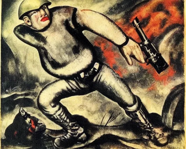 Prompt: otto dix ww 2