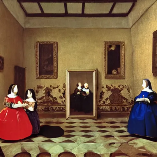 Prompt: Las Meninas by Velazquez made out of gummy candies, colorful award-winning photo of candy