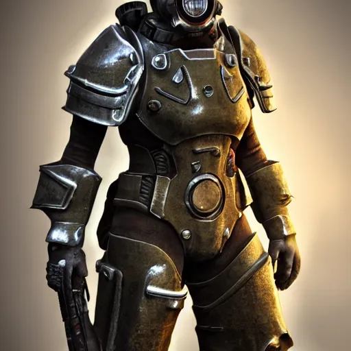 Image similar to fallout concept art armor render ultra unreal engine 5