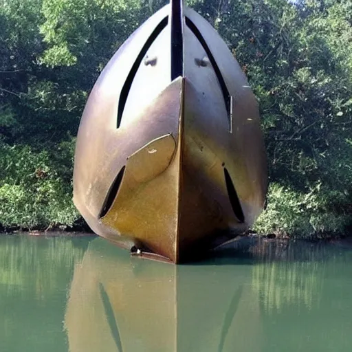 Image similar to An iron ship in a river::iron-plated::looks like a sunfish boat::photo