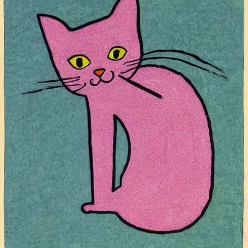 Prompt: a cat in the style of morris hirshfield