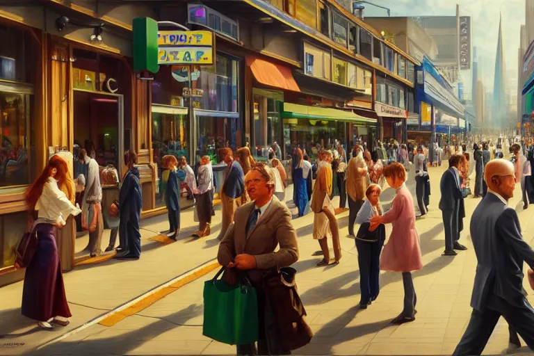 Image similar to ( ( a beautiful 8 k photorealistic masterpiece oil painting ) ( of ( utopia of a society where people are happy at work ) ) ( hyperrealism ) ( 1 6 k ) ( trending on artstation )