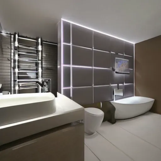 Image similar to futuristic bathroom design