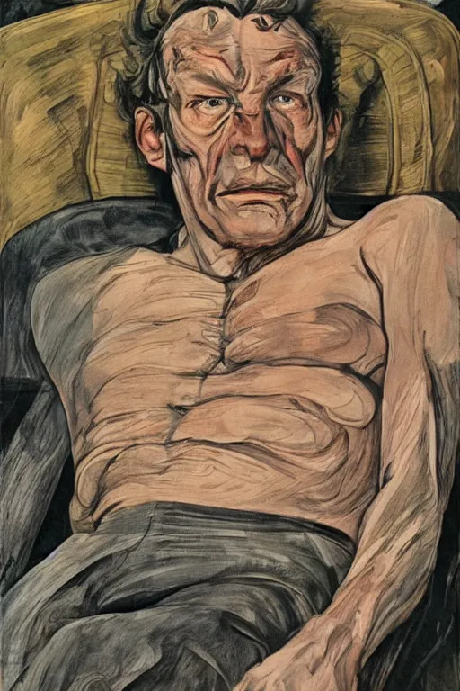 Prompt: Beast (Dr. Henry Philip Hank McCoy) from the X-Men by Lucian Freud